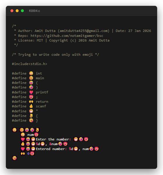 Trying to write code only with emoji